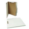 Four-Section Pressboard Classification Folders, 1 Divider, Letter Size, Gray, 10/Box2