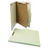 Four-Section Pressboard Classification Folders, 1 Divider, Letter Size, Gray-Green, 10/Box2