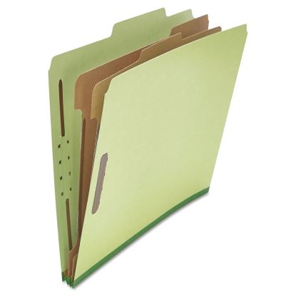 Six--Section Pressboard Classification Folders, 2 Dividers, Letter Size, Green, 10/Box1