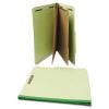 Six--Section Pressboard Classification Folders, 2 Dividers, Letter Size, Green, 10/Box2