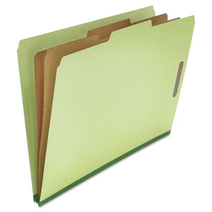 Six--Section Pressboard Classification Folders, 2 Dividers, Legal Size, Green, 10/Box1