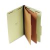 Six--Section Pressboard Classification Folders, 2 Dividers, Legal Size, Green, 10/Box2