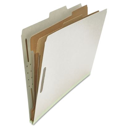 Six--Section Pressboard Classification Folders, 2 Dividers, Legal Size, Gray, 10/Box1