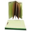 Eight-Section Pressboard Classification Folders, 3 Dividers, Letter Size, Green, 10/Box2