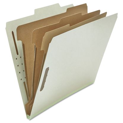 Eight-Section Pressboard Classification Folders, 3 Dividers, Letter Size, Gray, 10/Box1