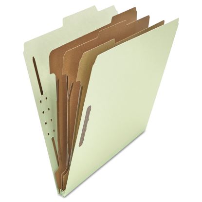 Eight-Section Pressboard Classification Folders, 3 Dividers, Letter Size, Gray-Green, 10/Box1