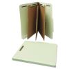 Eight-Section Pressboard Classification Folders, 3 Dividers, Letter Size, Gray-Green, 10/Box2