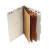 Eight-Section Pressboard Classification Folders, 3 Dividers, Legal Size, Gray, 10/Box2