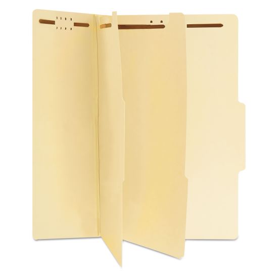 Six-Section Classification Folders, 2 Dividers, Legal Size, Manila, 15/Box1