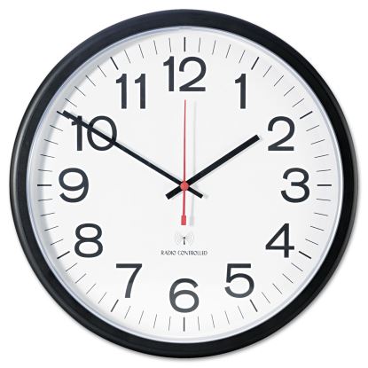 Deluxe 13 1/2" Indoor/Outdoor Atomic Clock, 13.5" Overall Diameter, Black Case, 1 AA (sold separately)1