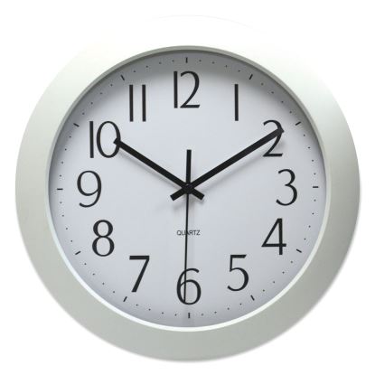 Whisper Quiet Clock, 12" Overall Diameter, White Case, 1 AA (sold separately)1