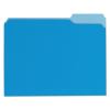 Deluxe Colored Top Tab File Folders, 1/3-Cut Tabs: Assorted, Letter Size, Blue/Light Blue, 100/Box1