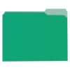 Deluxe Colored Top Tab File Folders, 1/3-Cut Tabs: Assorted, Letter Size, Green/Light Green, 100/Box1