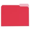 Deluxe Colored Top Tab File Folders, 1/3-Cut Tabs: Assorted, Letter Size, Red/Light Red, 100/Box1