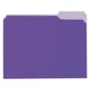 Deluxe Colored Top Tab File Folders, 1/3-Cut Tabs, Letter Size, Violet/Light Violet, 100/Box1