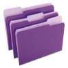 Deluxe Colored Top Tab File Folders, 1/3-Cut Tabs, Letter Size, Violet/Light Violet, 100/Box2