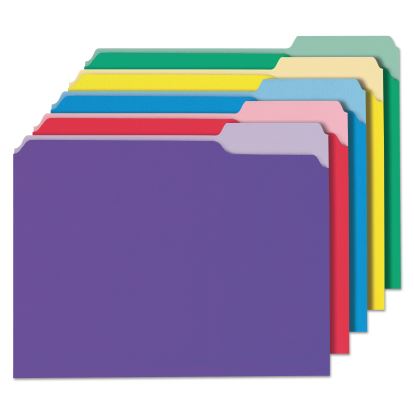 Deluxe Colored Top Tab File Folders, 1/3-Cut Tabs: Assorted, Letter Size, Assorted Colors, 100/Box1