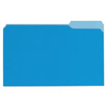 Deluxe Colored Top Tab File Folders, 1/3-Cut Tabs: Assorted, Legal Size, Blue/Light Blue, 100/Box1