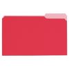Deluxe Colored Top Tab File Folders, 1/3-Cut Tabs, Legal Size, Red/Light Red, 100/Box1