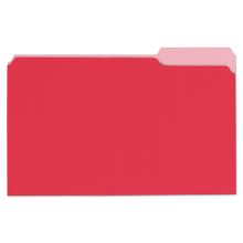 Deluxe Colored Top Tab File Folders, 1/3-Cut Tabs: Assorted, Legal Size, Red/Light Red, 100/Box1