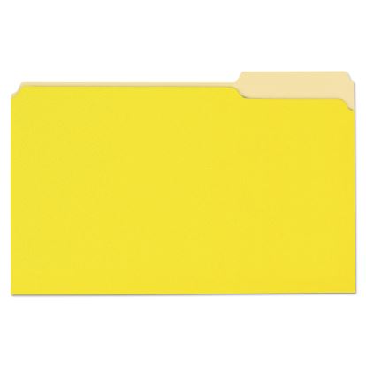 Deluxe Colored Top Tab File Folders, 1/3-Cut Tabs: Assorted, Legal Size, Yellow/Light Yellow, 100/Box1