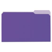 Deluxe Colored Top Tab File Folders, 1/3-Cut Tabs: Assorted, Legal Size, Violet/Light Violet, 100/Box1