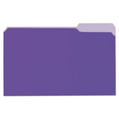 Deluxe Colored Top Tab File Folders, 1/3-Cut Tabs, Legal Size, Violet/Light Violet, 100/Box1
