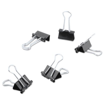Binder Clips with Storage Tub, Mini, Black/Silver, 60/Pack1