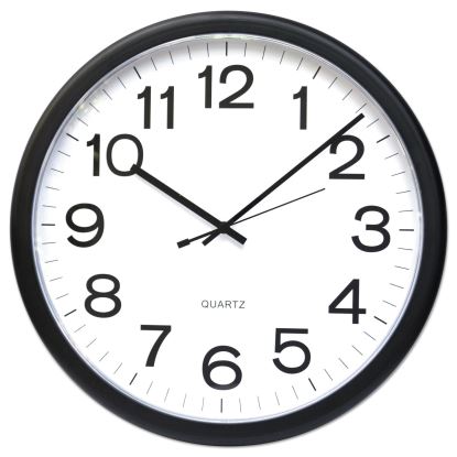 Round Wall Clock, 13.5" Overall Diameter, Black Case, 1 AA (sold separately)1