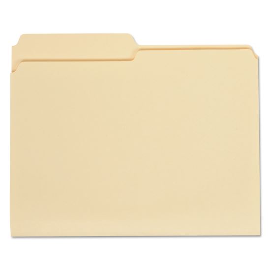 Top Tab File Folders, 1/2-Cut Tabs: Assorted, Letter Size, 0.75" Expansion, Manila, 100/Box1