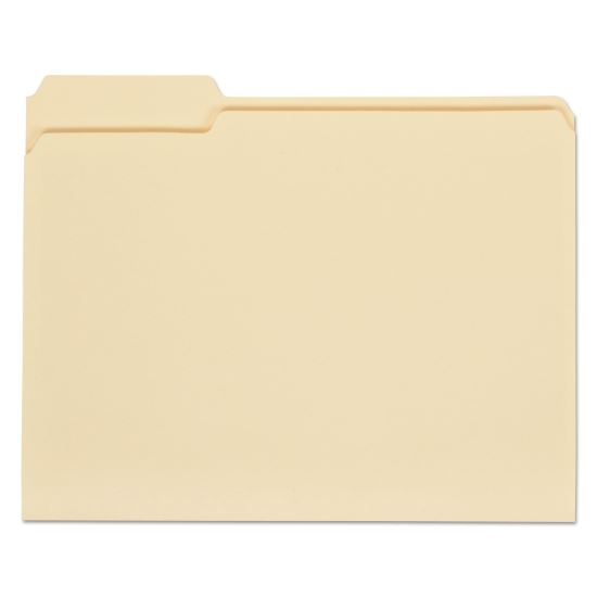 Top Tab Manila File Folders, 1/3-Cut Tabs, Assorted Positions, Letter Size, 11 pt. Manila, 100/Box1