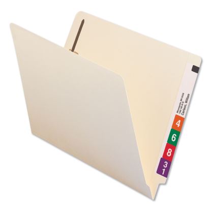 Reinforced End Tab File Folders with Two Fasteners, Straight Tab, Letter Size, Manila, 50/Box1