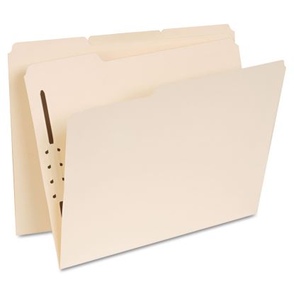 Reinforced Top Tab Fastener Folders, 1 Fastener, Letter Size, Manila Exterior, 50/Box1