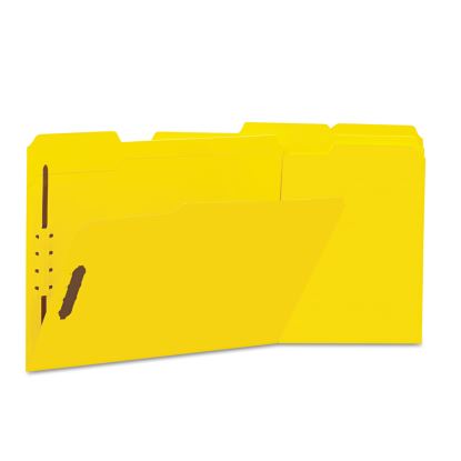 Deluxe Reinforced Top Tab Fastener Folders, 2 Fasteners, Letter Size, Yellow Exterior, 50/Box1