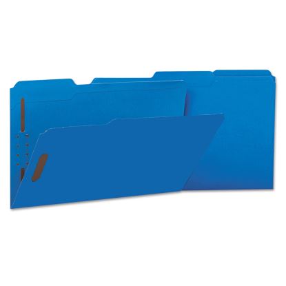 Deluxe Reinforced Top Tab Fastener Folders, 2 Fasteners, Legal Size, Blue Exterior, 50/Box1