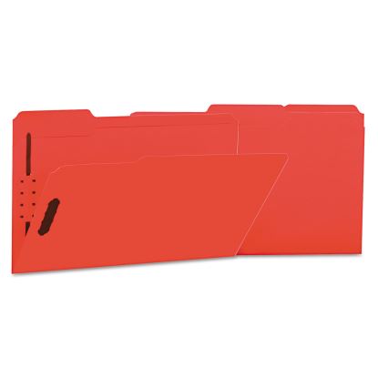 Deluxe Reinforced Top Tab Fastener Folders, 2 Fasteners, Legal Size, Red Exterior, 50/Box1