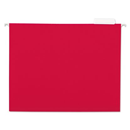 Deluxe Bright Color Hanging File Folders, Letter Size, 1/5-Cut Tabs, Red, 25/Box1