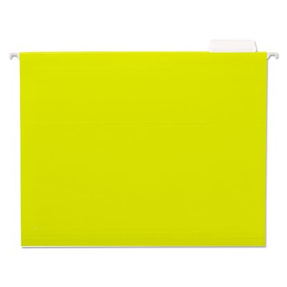 Deluxe Bright Color Hanging File Folders, Letter Size, 1/5-Cut Tabs, Yellow, 25/Box1