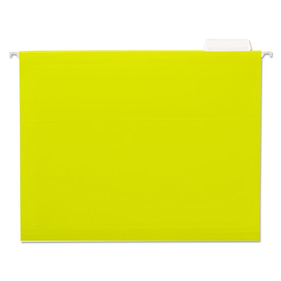 Deluxe Bright Color Hanging File Folders, Letter Size, 1/5-Cut Tabs, Yellow, 25/Box1