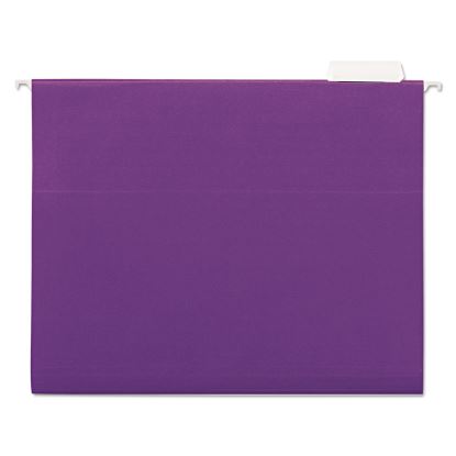 Deluxe Bright Color Hanging File Folders, Letter Size, 1/5-Cut Tabs, Violet, 25/Box1