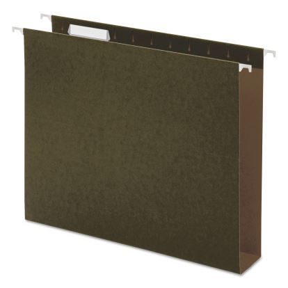 Box Bottom Hanging File Folders, 2" Capacity, Letter Size, 1/5-Cut Tabs, Standard Green, 25/Box1