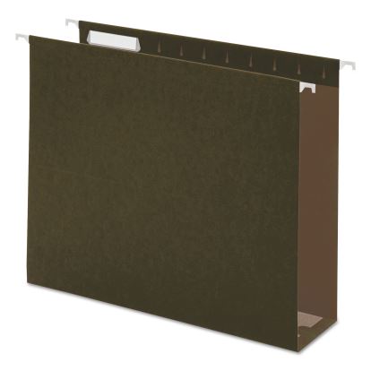 Box Bottom Hanging File Folders, 3" Capacity, Letter Size, 1/5-Cut Tabs, Standard Green, 25/Box1
