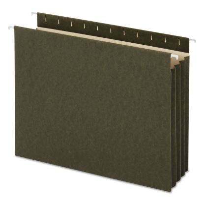 Hanging Box Bottom File Pockets, 1 Section, 3.5" Capacity, Letter Size, Standard Green, 10/Box1