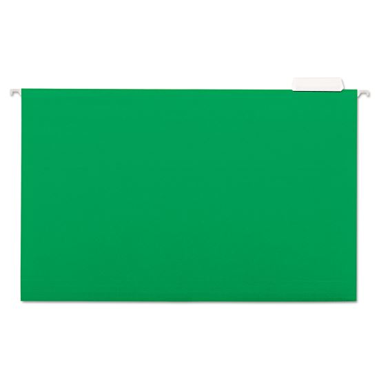 Deluxe Bright Color Hanging File Folders, Legal Size, 1/5-Cut Tabs, Bright Green, 25/Box1