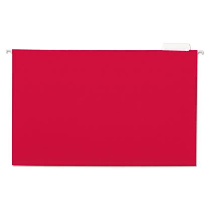 Deluxe Bright Color Hanging File Folders, Legal Size, 1/5-Cut Tabs, Red, 25/Box1