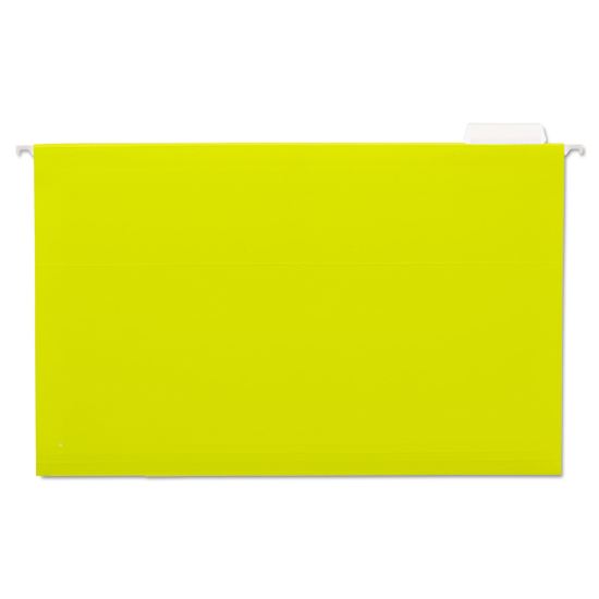 Deluxe Bright Color Hanging File Folders, Legal Size, 1/5-Cut Tabs, Yellow, 25/Box1