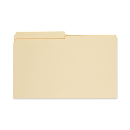 Top Tab Manila File Folders, 1/2-Cut Tabs, Assorted Positions, Legal Size, 11 pt. Manila, 100/Box1