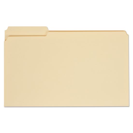 Top Tab Manila File Folders, 1/3-Cut Tabs, Assorted Positions, Legal Size, 11 pt. Manila, 100/Box1