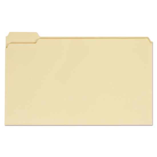 Top Tab Manila File Folders, 1/5-Cut Tabs, Assorted Positions, Legal Size, 11 pt. Manila, 100/Box1