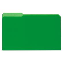 Interior File Folders, 1/3-Cut Tabs: Assorted, Legal Size, 11-pt Stock, Green, 100/Box1